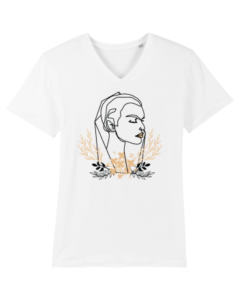 Orange Floral Head White