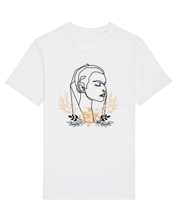 Orange Floral Head White