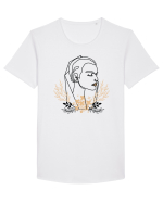 Orange Floral Head Tricou mânecă scurtă guler larg Bărbat Skater
