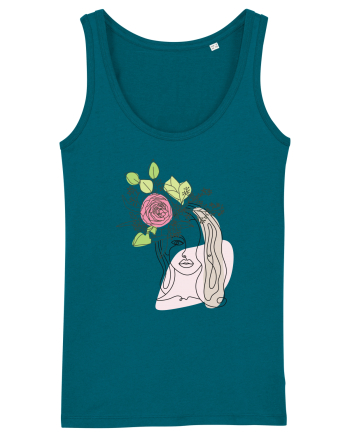 Head Rose Line Art Ocean Depth