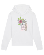 Head Rose Line Art Hanorac Unisex Drummer