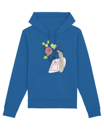Head Rose Line Art Royal Blue