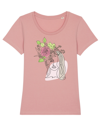 Head Rose Line Art Canyon Pink