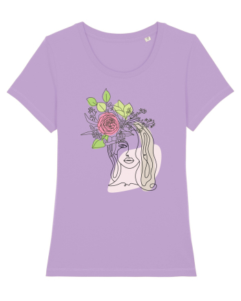 Head Rose Line Art Lavender Dawn