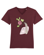 Head Rose Line Art Tricou mânecă scurtă guler V Bărbat Presenter