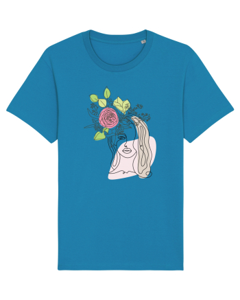 Head Rose Line Art Azur
