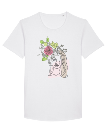 Head Rose Line Art White