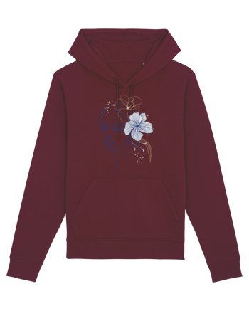Hibiscus Blue Feminin Burgundy