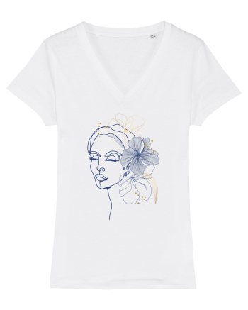 Hibiscus Blue Feminin White
