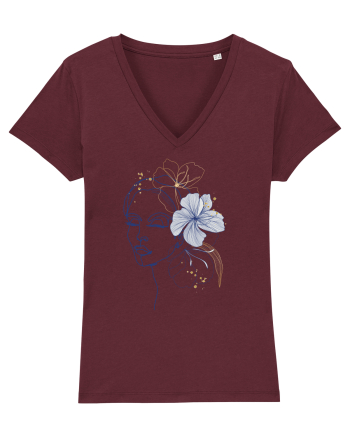 Hibiscus Blue Feminin Burgundy