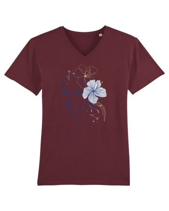 Hibiscus Blue Feminin Burgundy