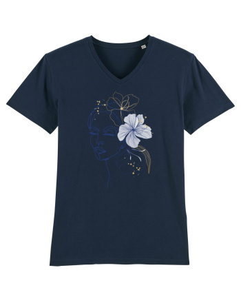 Hibiscus Blue Feminin French Navy