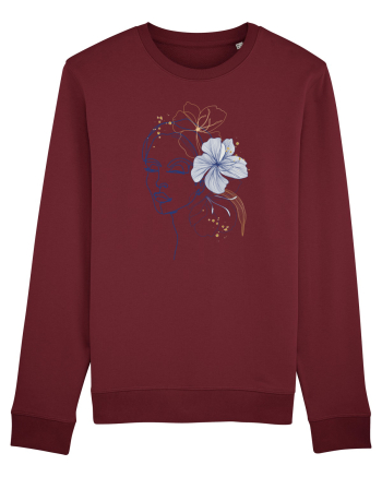 Hibiscus Blue Feminin Burgundy