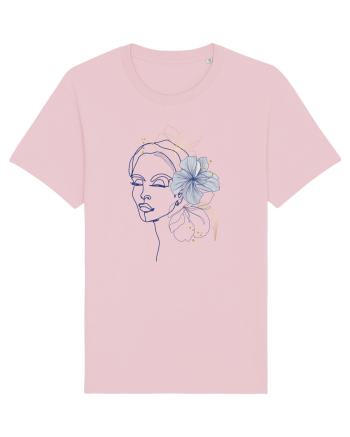 Hibiscus Blue Feminin Cotton Pink