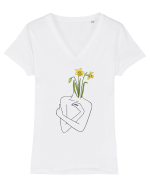 Silueta Narcisa Tricou mânecă scurtă guler V Damă Evoker