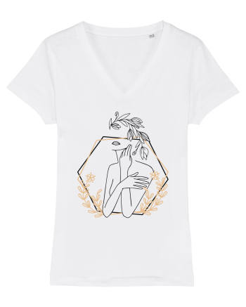 Orange Abstract Silueta White