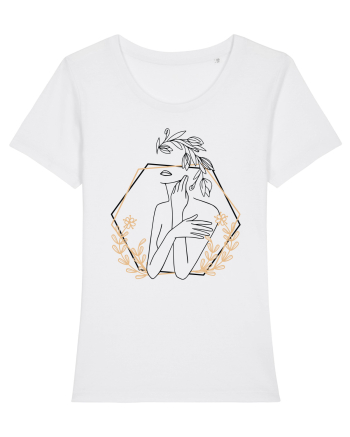 Orange Abstract Silueta White