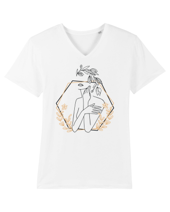Orange Abstract Silueta White