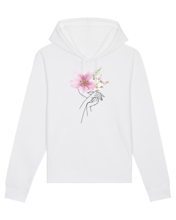 Pink Floral Hands White