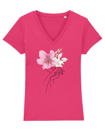 Pink Floral Hands Raspberry