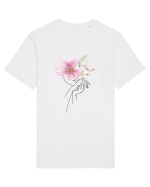 Pink Floral Hands Tricou mânecă scurtă Unisex Rocker