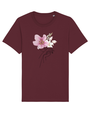 Pink Floral Hands Burgundy