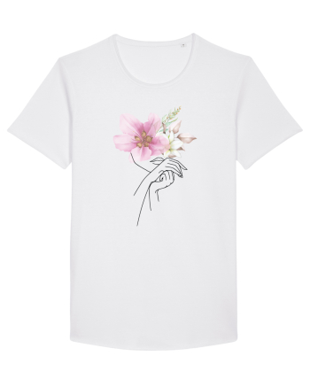 Pink Floral Hands White