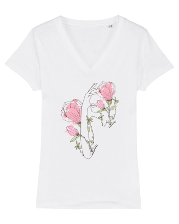 Pink Silueta Floral White