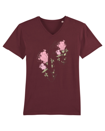 Pink Silueta Floral Burgundy