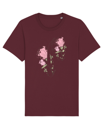 Pink Silueta Floral Burgundy
