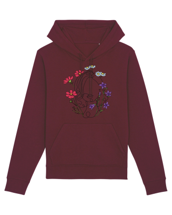 Colorat Head Feminin Burgundy