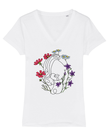 Colorat Head Feminin White
