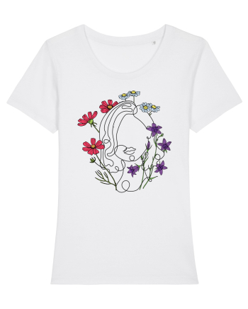 Colorat Head Feminin White