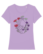 Colorat Head Feminin Tricou mânecă scurtă guler larg fitted Damă Expresser