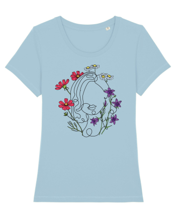 Colorat Head Feminin Sky Blue