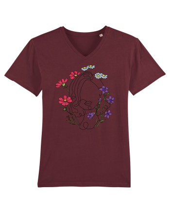 Colorat Head Feminin Burgundy