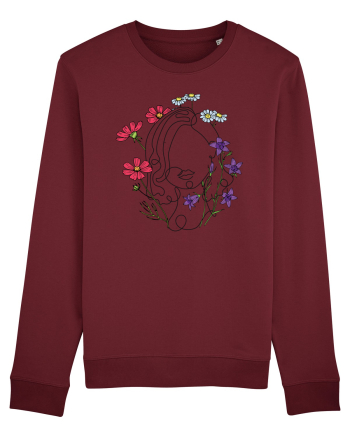 Colorat Head Feminin Burgundy