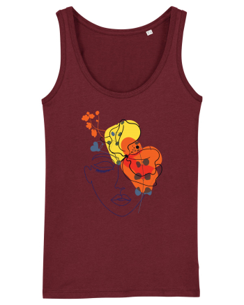 Red Head Floral Burgundy
