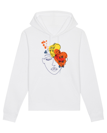 Red Head Floral White