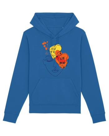 Red Head Floral Royal Blue