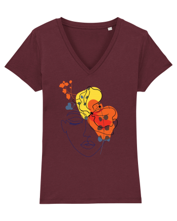Red Head Floral Burgundy