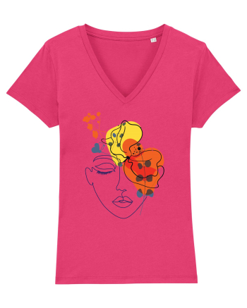 Red Head Floral Raspberry