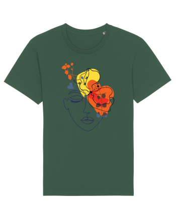 Red Head Floral Bottle Green