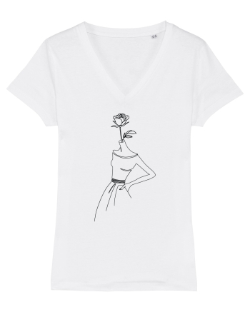 Rose Dress Feminin White