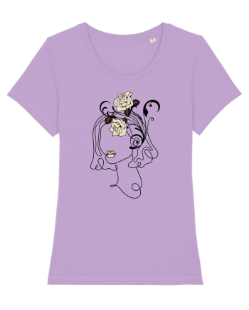 Rose Head Line Art Lavender Dawn