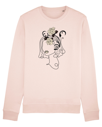 Rose Head Line Art Candy Pink