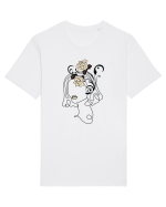 Rose Head Line Art Tricou mânecă scurtă Unisex Rocker