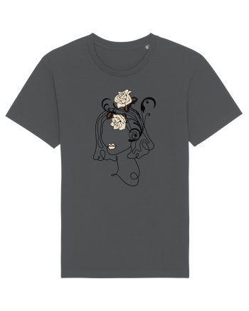 Rose Head Line Art Anthracite