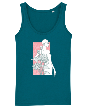 Silueta Floral Pink Ocean Depth