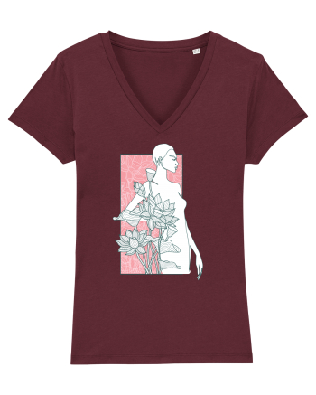 Silueta Floral Pink Burgundy